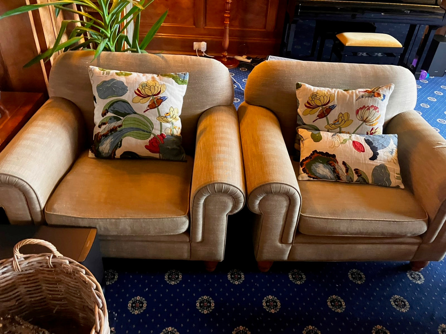 Pair Upholstered Armchairs