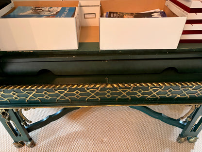 Dark Green Chinoiserie Cabinet with Gold Decoration
