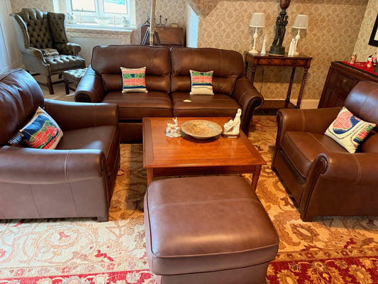 Modern Brown Leather Armchairs