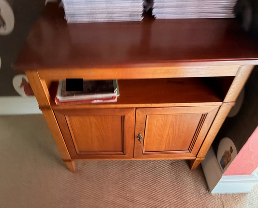 Small Light Wood Cabinet with Panelled Doors