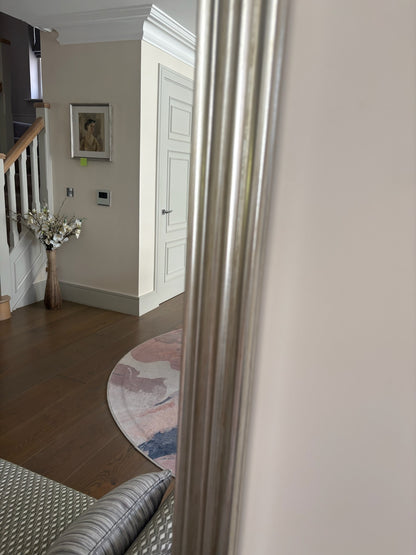Large Silver Framed Hall Mirror