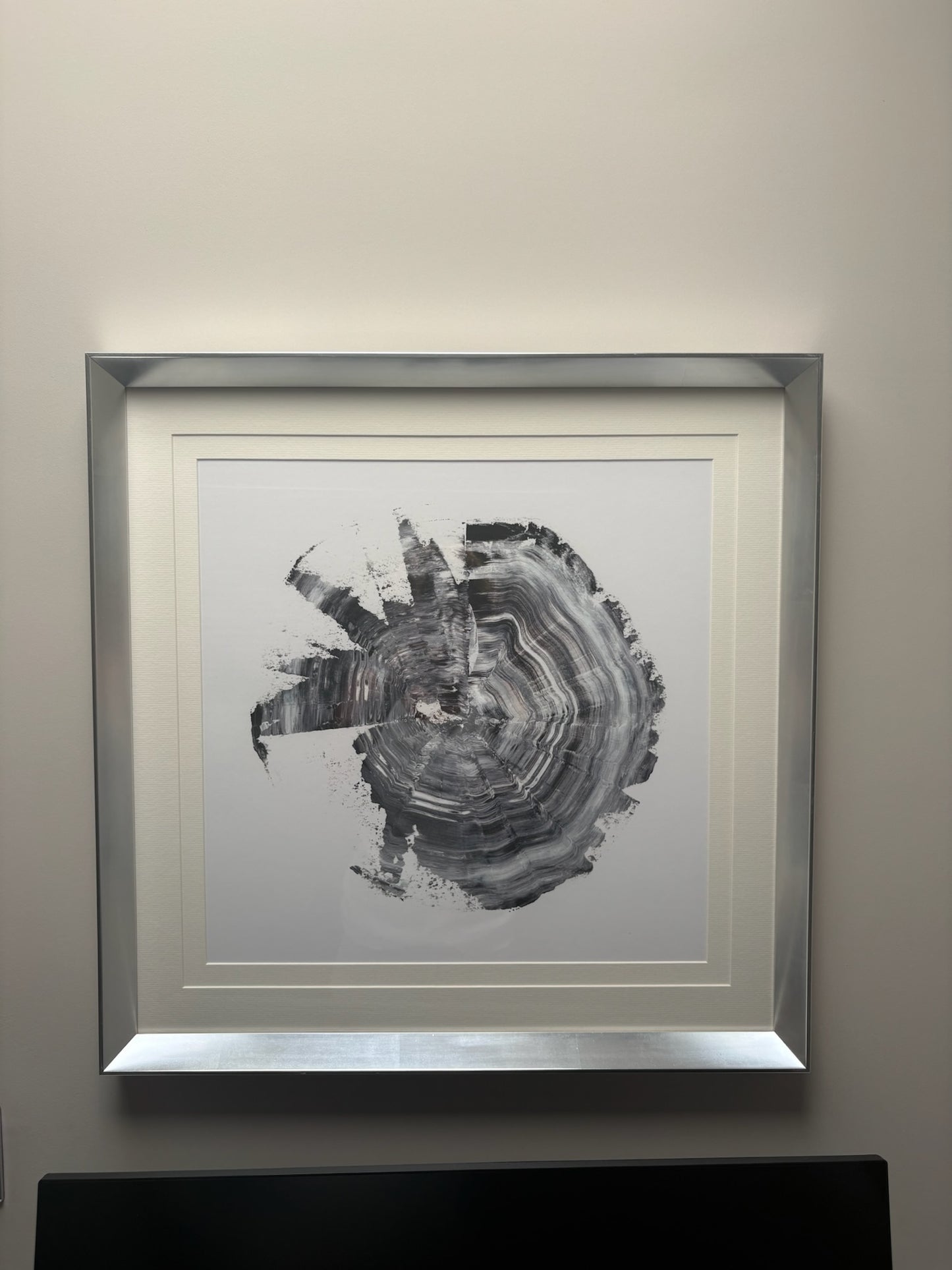 Silver Framed Picture of Oak Trunk