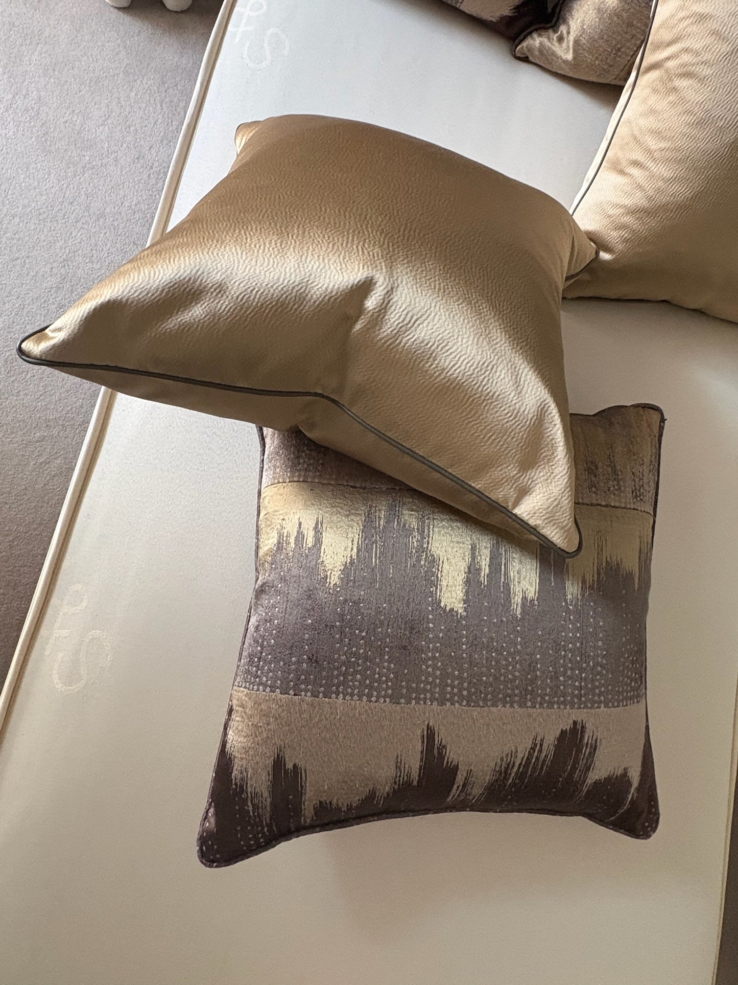 Gold Silk Cushions by Alexander James
