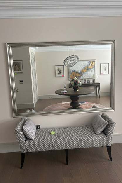 Large Silver Framed Hall Mirror