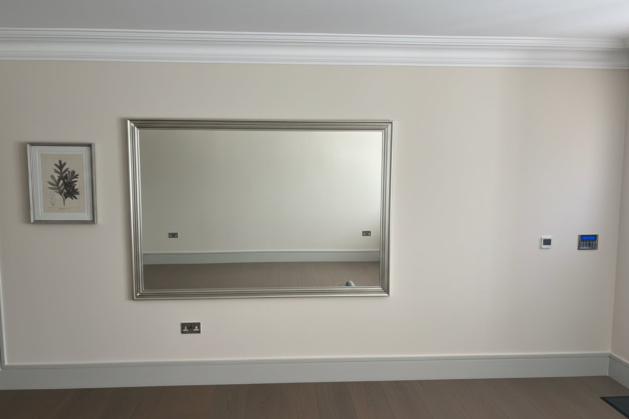 Large Silver Framed Hall Mirror