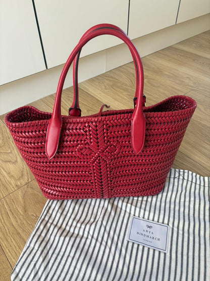 Anya Hindmarch Red Leather Tote