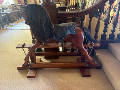 Vintage Mahogany Rocking Horse