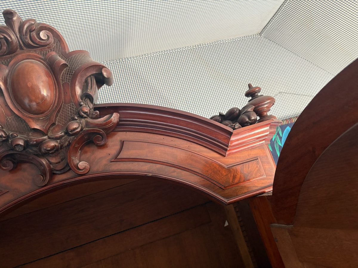 Antique French Mahogany Armoire with Mirrored Door
