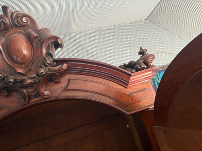 Antique French Mahogany Armoire with Mirrored Door