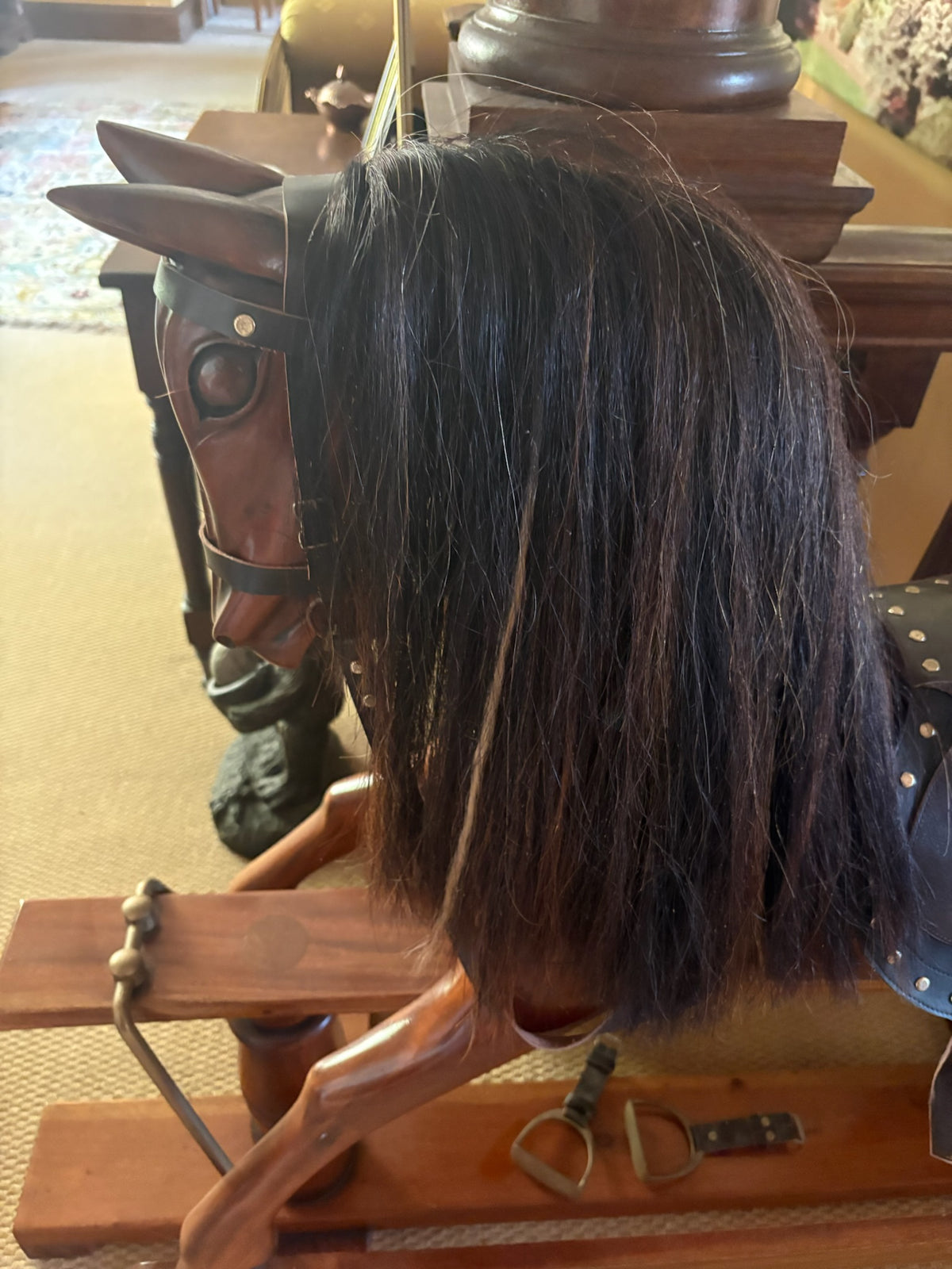 Vintage Mahogany Rocking Horse