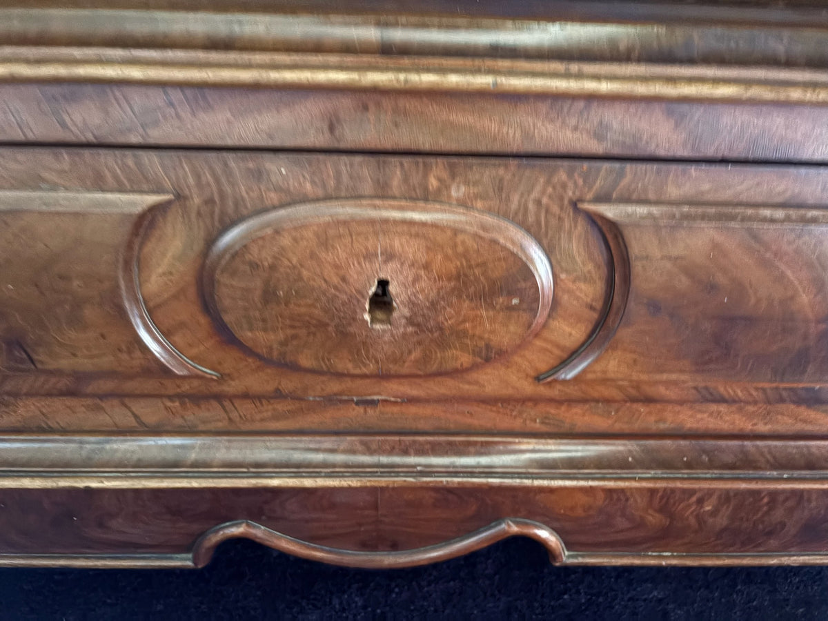 Antique French Mahogany Armoire with Mirrored Door