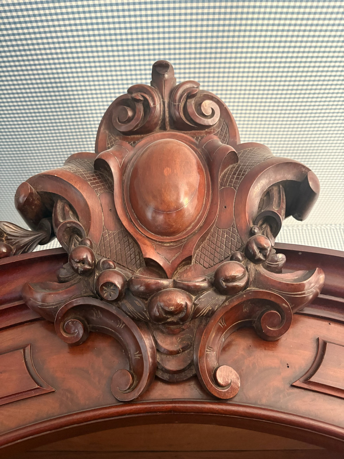 Antique French Mahogany Armoire with Mirrored Door