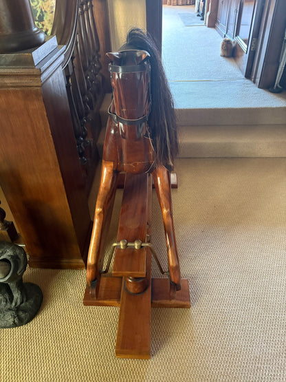 Vintage Mahogany Rocking Horse