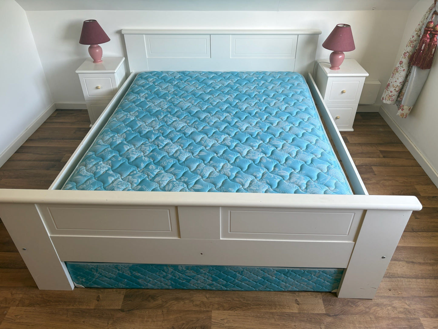 White Double Bed