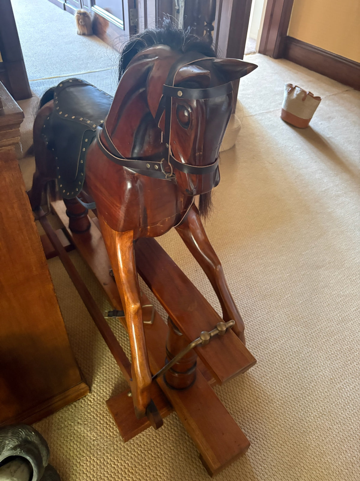 Vintage Mahogany Rocking Horse
