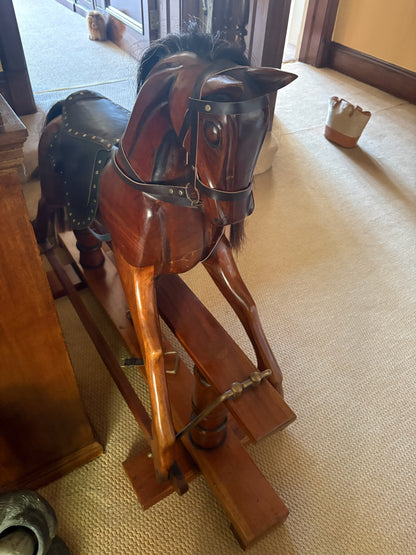 Vintage Mahogany Rocking Horse