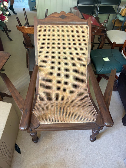 Colonial Style Armchair with Cane Seat