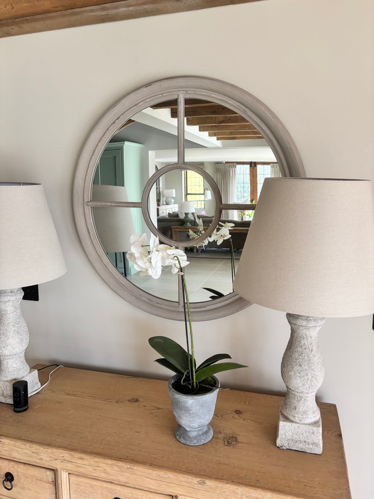 Coach House Circular Grey Mirror