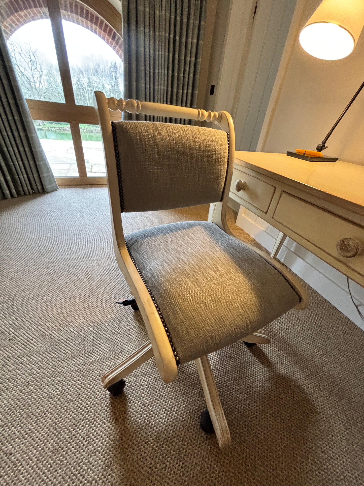 Cream Distressed Desk & Chair by Chelsea Textiles