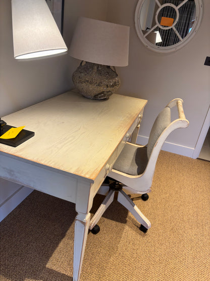 Cream Distressed Desk & Chair by Chelsea Textiles