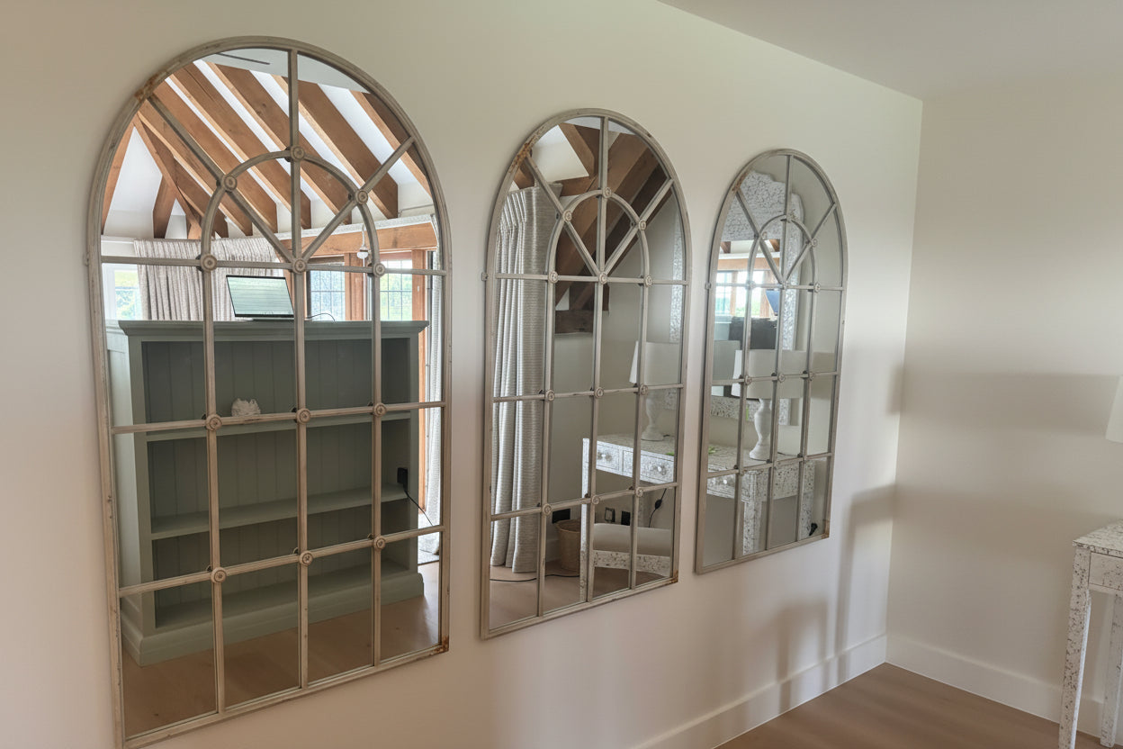 Trio of One World Mirrors Distressed Vintage