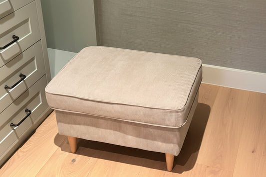 Footstool Upholstered Stool Ribbed Velvet