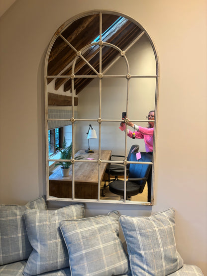 Arched Cream Vintage Mirror