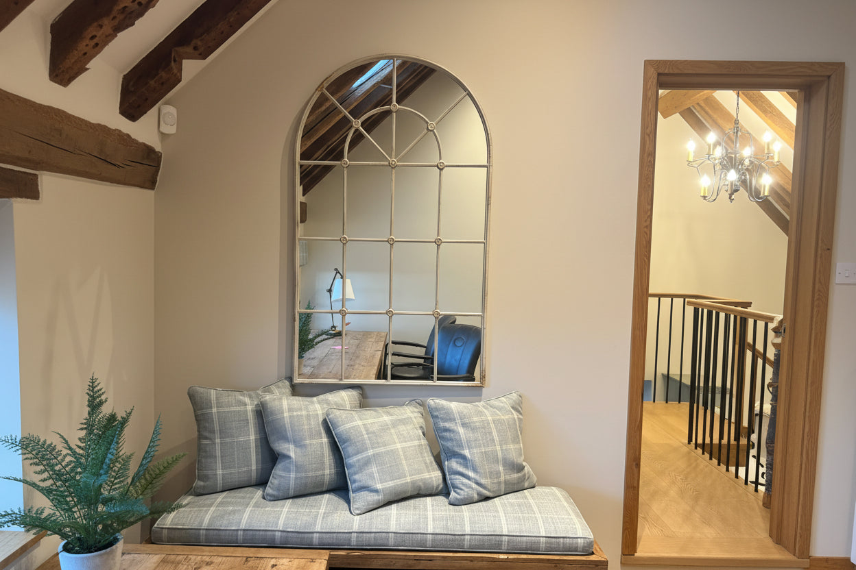 Arched Cream Vintage Mirror