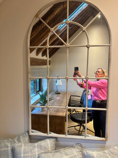 Arched Cream Vintage Mirror