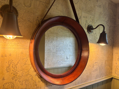 Coach House Leather Circular Mirror with Strap