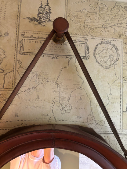 Coach House Leather Circular Mirror with Strap