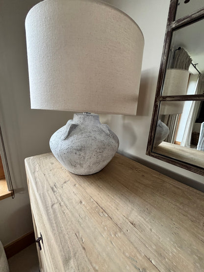 Coach House Stone base Lamp with beige shade