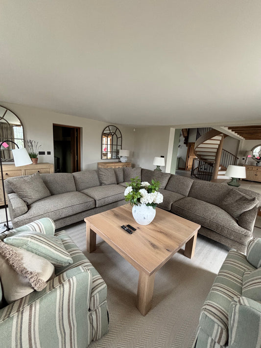 Brown Chenile Corner Sofa by Darlings Of Chelsea