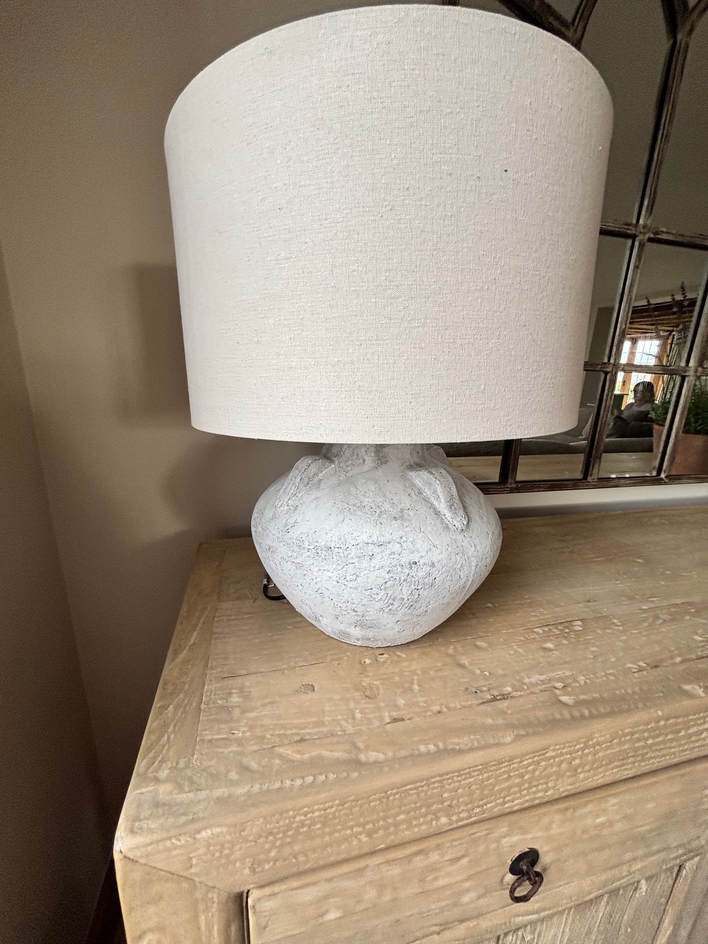 Coach House Stone base Lamp with beige shade