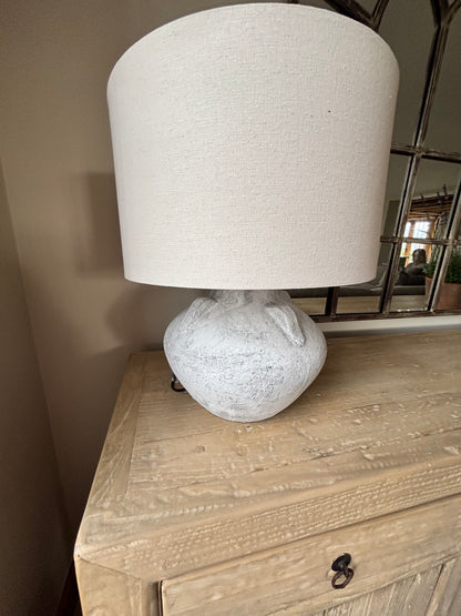 Coach House Stone base Lamp with beige shade
