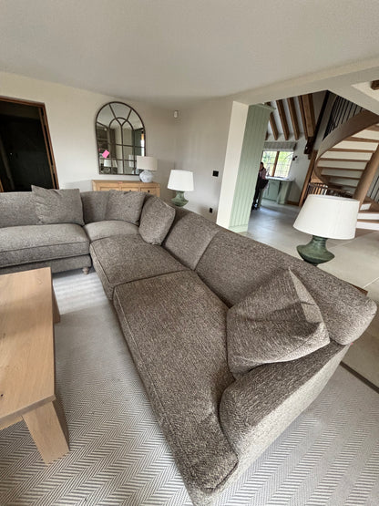 Brown Chenile Corner Sofa by Darlings Of Chelsea