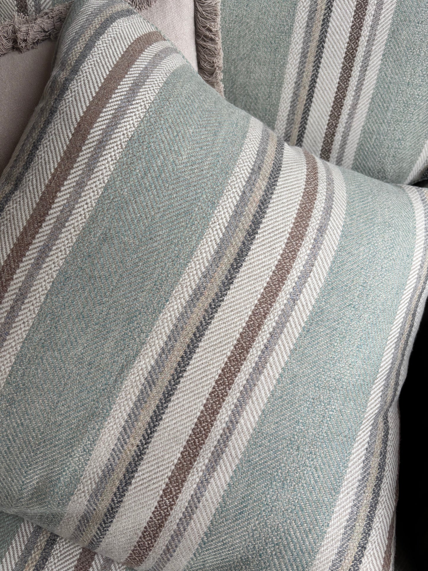 Bespoke Sofa London BRAND NEW Swivel Green & Beige Striped Armchairs