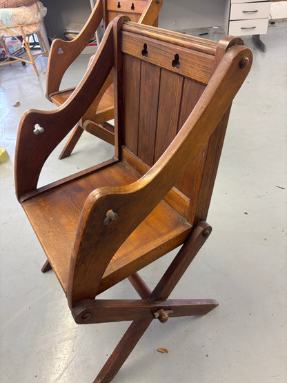 Pair of Cross leg Church Chairs