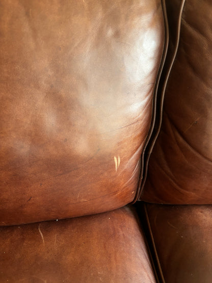 Carmen Brown Leather Two Seater Sofa