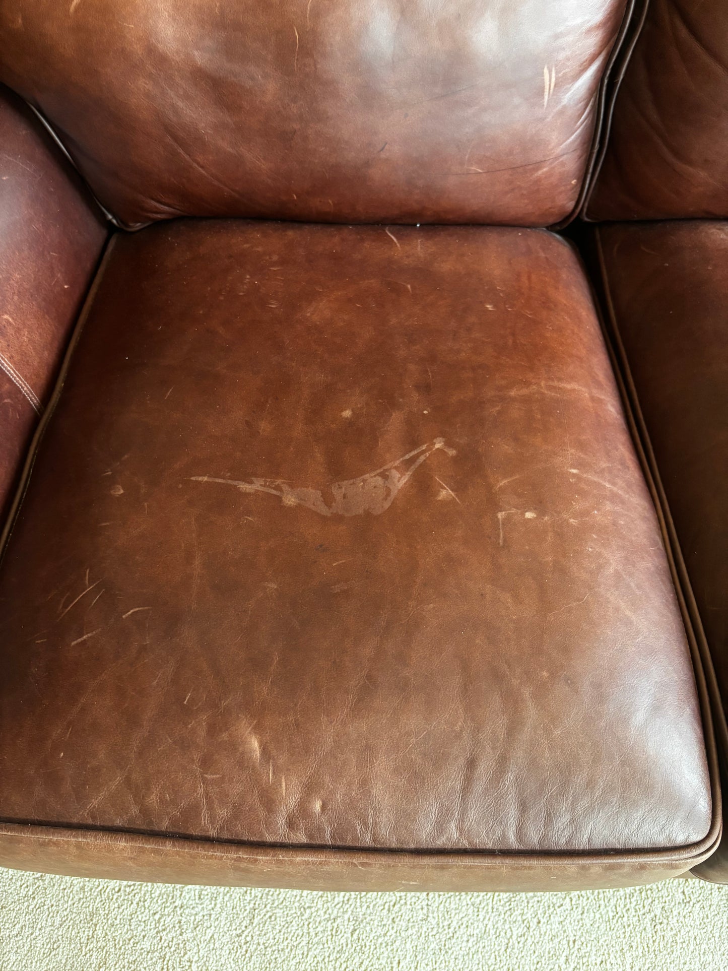 Carmen Brown Leather Two Seater Sofa