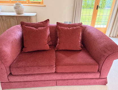 Red Two Seater Large Sofa