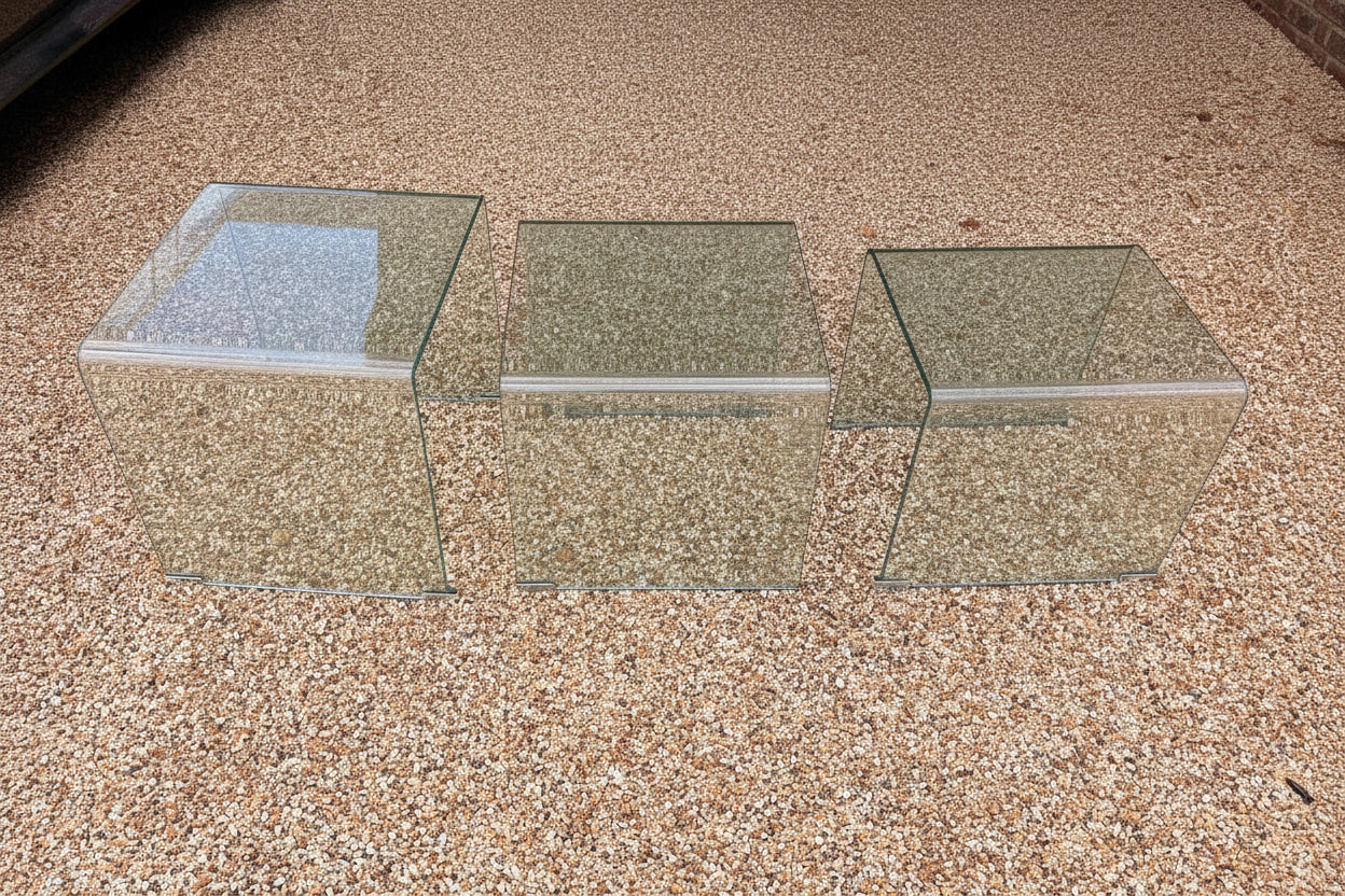 Glass Set of 3 Nesting Side Tables