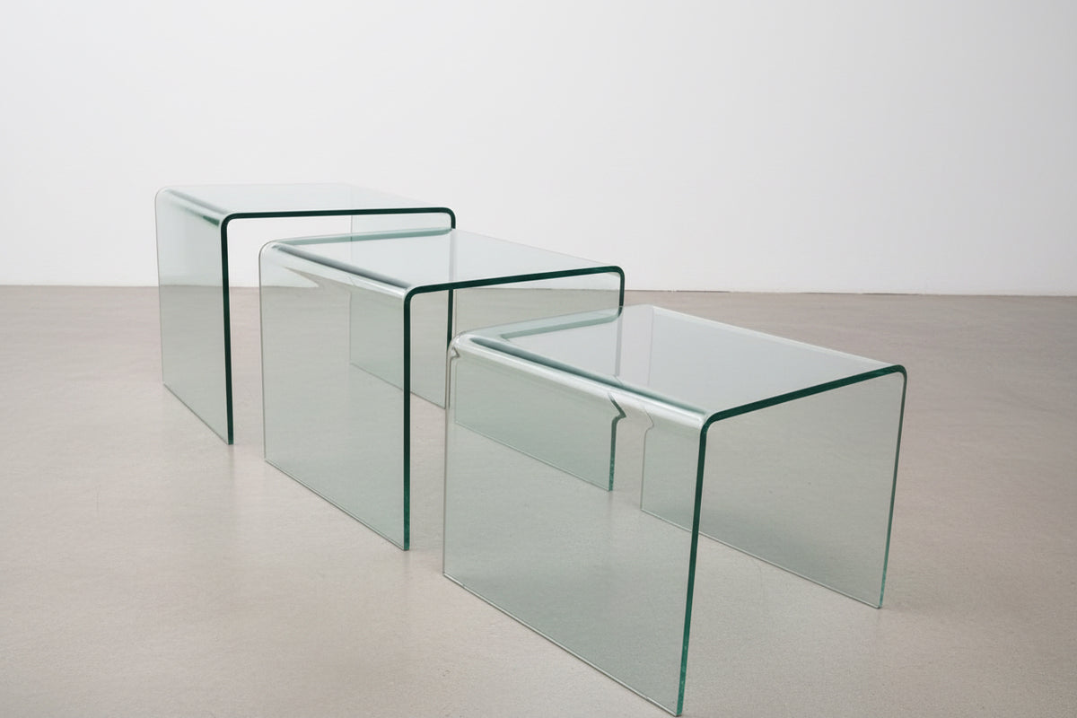 Glass Set of 3 Nesting Side Tables