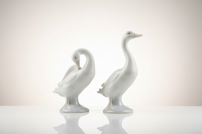 vintage Lladró glazed porcelain duck figurines