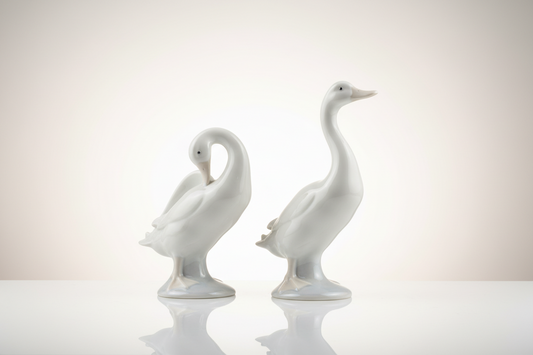 vintage Lladró glazed porcelain duck figurines