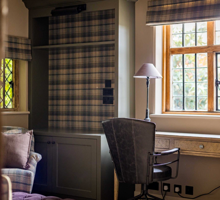 Dark Blue Checked Blind