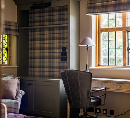 Dark Blue Checked Blind