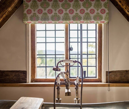 Charlotte Gaisford Sharanshar green fabric Blinds
