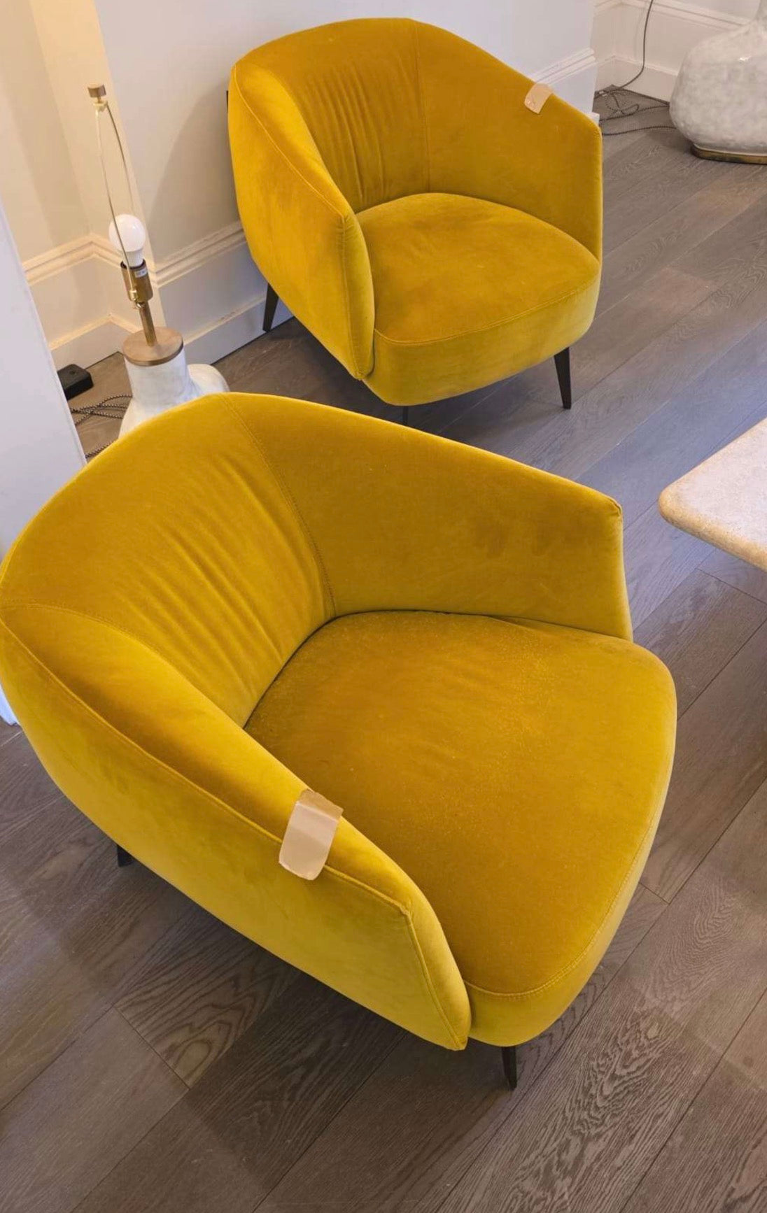 Roche Bobois Gold Velvet Chair