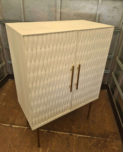 Anthropologie Bethan Gray Feather Collection Cream Bar Cabinet